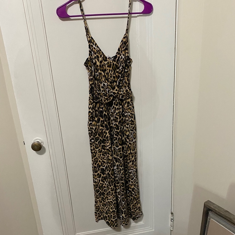 Leopard jumpsuit with pockets